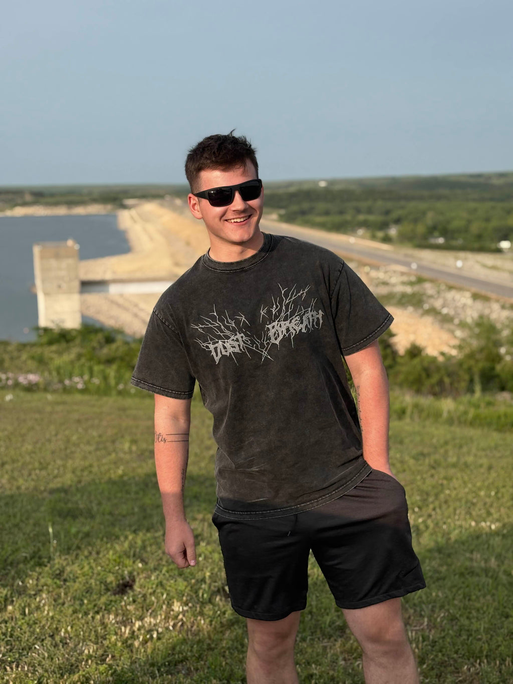 Dust & Breath Black Washed Oversize Tee